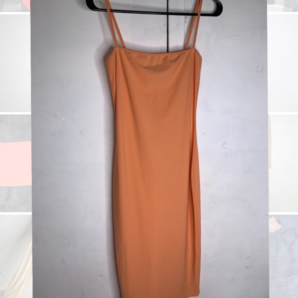 straight neck midi dress